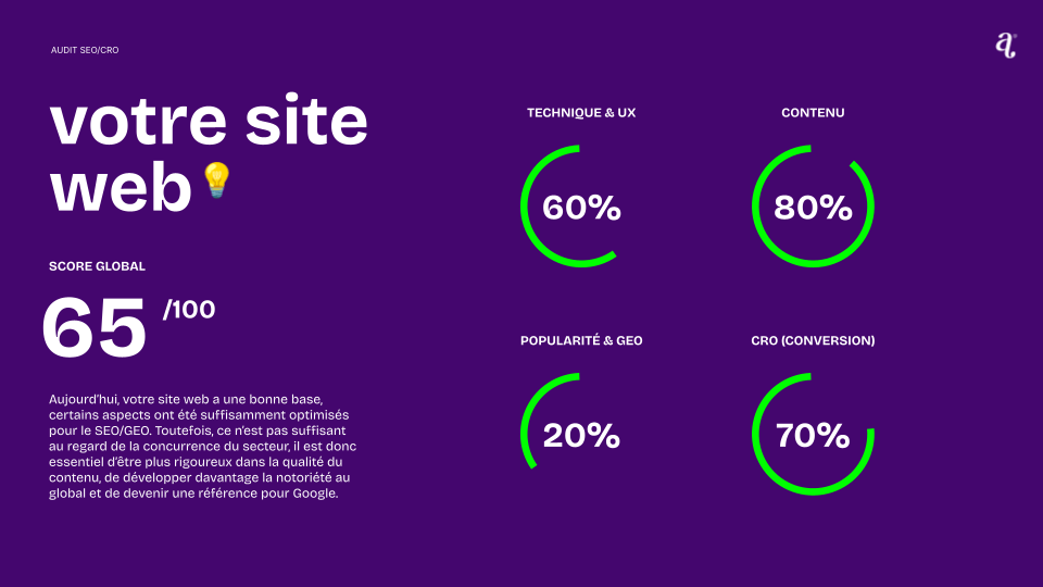 exemple scores audit SEO